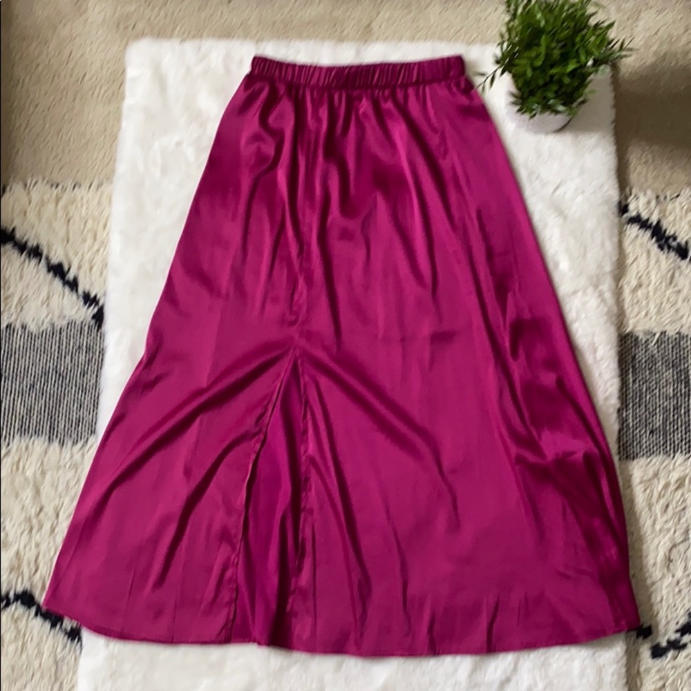 Valentines Day pink midi skirt with slit size s